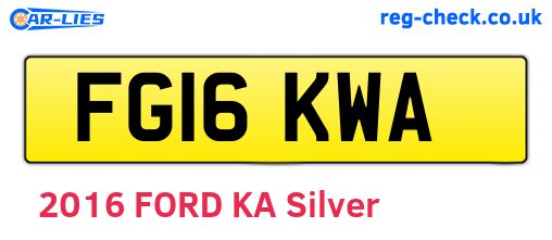 FG16KWA are the vehicle registration plates.