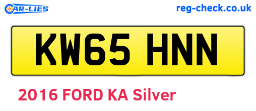 KW65HNN are the vehicle registration plates.
