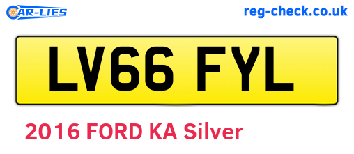 LV66FYL are the vehicle registration plates.