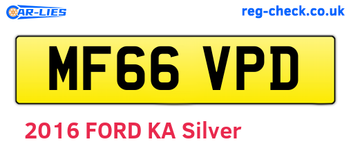 MF66VPD are the vehicle registration plates.