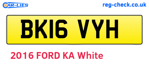 BK16VYH are the vehicle registration plates.