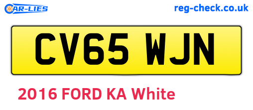 CV65WJN are the vehicle registration plates.