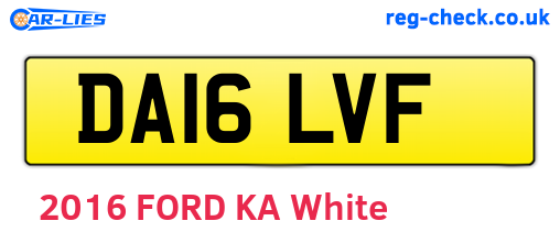 DA16LVF are the vehicle registration plates.