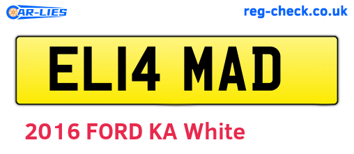 EL14MAD are the vehicle registration plates.