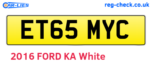 ET65MYC are the vehicle registration plates.