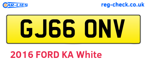 GJ66ONV are the vehicle registration plates.