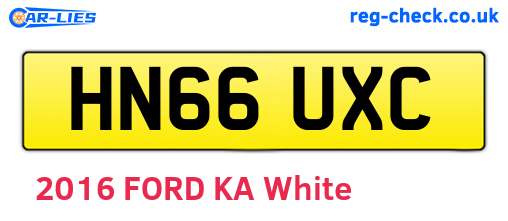 HN66UXC are the vehicle registration plates.