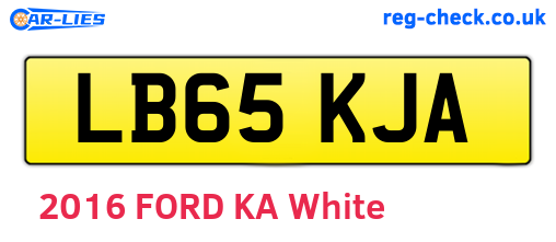 LB65KJA are the vehicle registration plates.