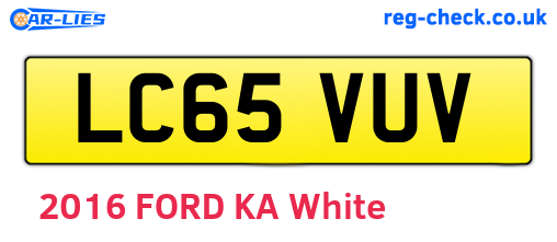 LC65VUV are the vehicle registration plates.