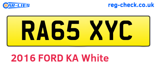 RA65XYC are the vehicle registration plates.
