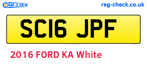 SC16JPF are the vehicle registration plates.