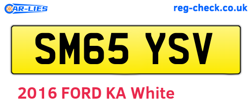 SM65YSV are the vehicle registration plates.