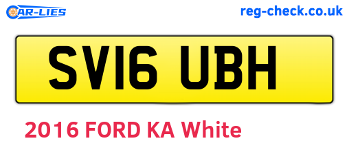 SV16UBH are the vehicle registration plates.