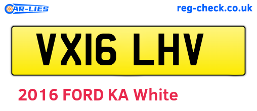 VX16LHV are the vehicle registration plates.