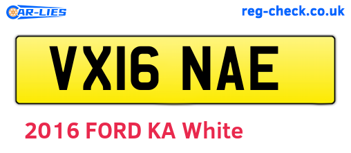 VX16NAE are the vehicle registration plates.