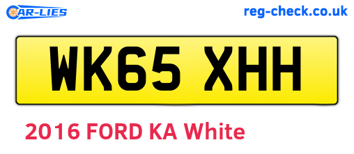 WK65XHH are the vehicle registration plates.