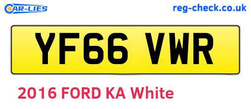YF66VWR are the vehicle registration plates.