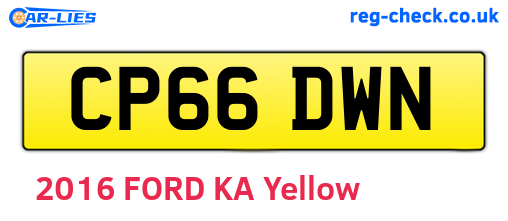 CP66DWN are the vehicle registration plates.