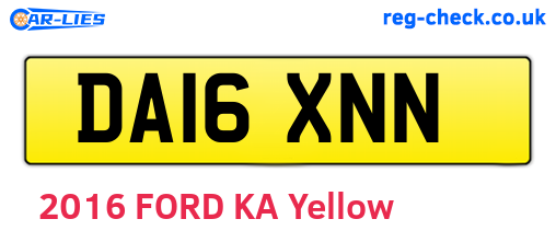 DA16XNN are the vehicle registration plates.