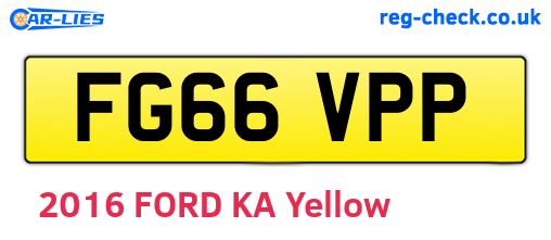 FG66VPP are the vehicle registration plates.
