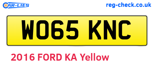 WO65KNC are the vehicle registration plates.