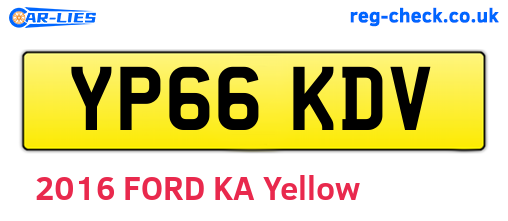 YP66KDV are the vehicle registration plates.