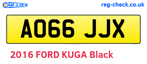 AO66JJX are the vehicle registration plates.