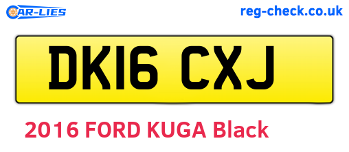 DK16CXJ are the vehicle registration plates.