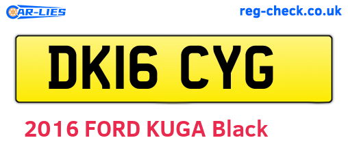 DK16CYG are the vehicle registration plates.