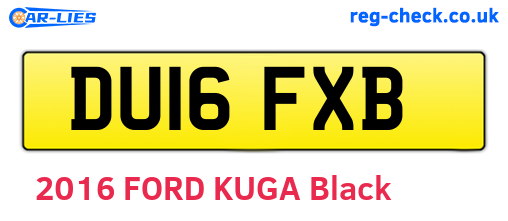 DU16FXB are the vehicle registration plates.
