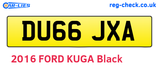 DU66JXA are the vehicle registration plates.