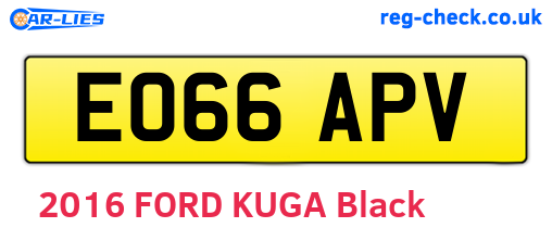 EO66APV are the vehicle registration plates.