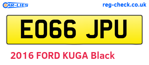 EO66JPU are the vehicle registration plates.