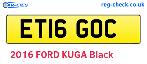ET16GOC are the vehicle registration plates.