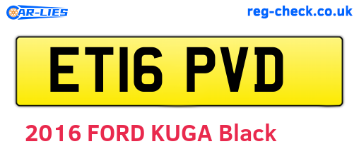 ET16PVD are the vehicle registration plates.