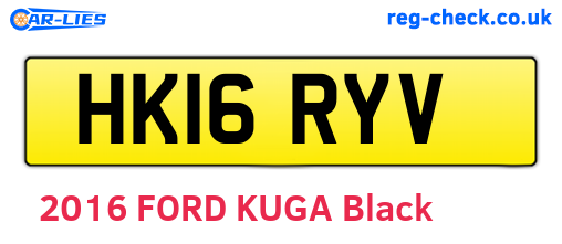 HK16RYV are the vehicle registration plates.