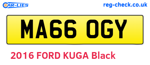 MA66OGY are the vehicle registration plates.