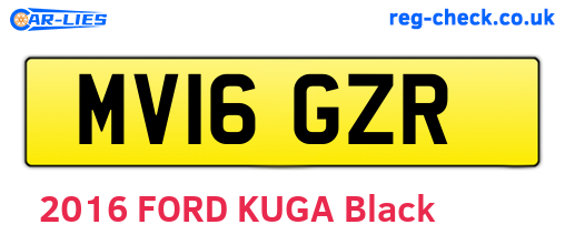 MV16GZR are the vehicle registration plates.