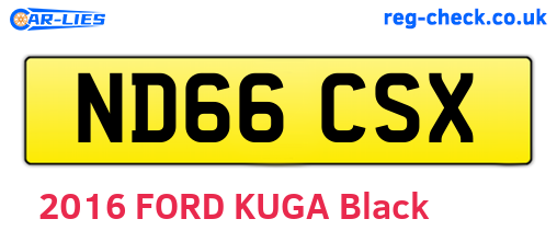ND66CSX are the vehicle registration plates.