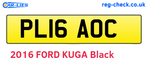 PL16AOC are the vehicle registration plates.