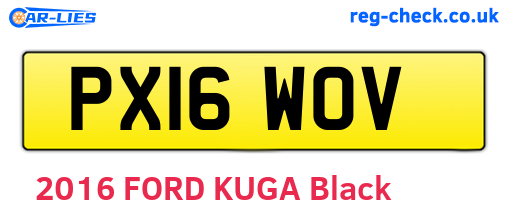 PX16WOV are the vehicle registration plates.