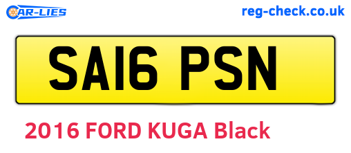 SA16PSN are the vehicle registration plates.