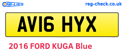 AV16HYX are the vehicle registration plates.