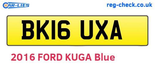 BK16UXA are the vehicle registration plates.