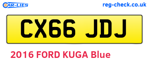 CX66JDJ are the vehicle registration plates.