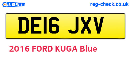 DE16JXV are the vehicle registration plates.