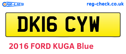 DK16CYW are the vehicle registration plates.
