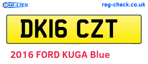 DK16CZT are the vehicle registration plates.