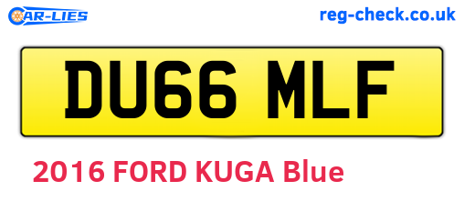 DU66MLF are the vehicle registration plates.