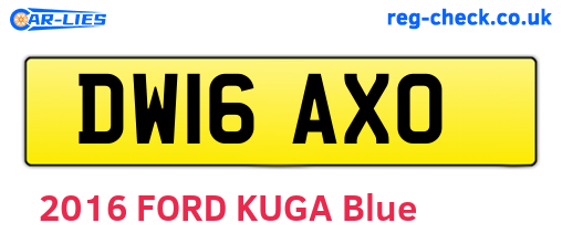 DW16AXO are the vehicle registration plates.